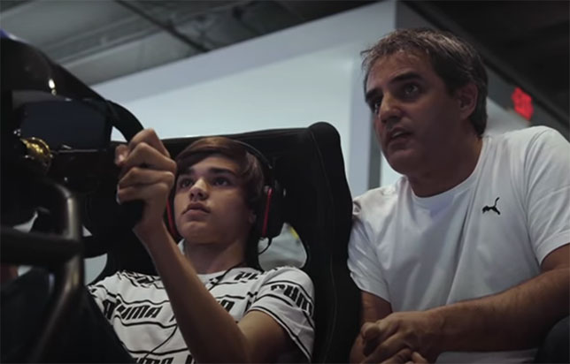 Хуан-Пабло Монтойя и его сын Себастьян, скриншот из видеоинтервью The Race