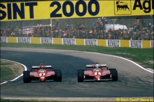 Ferrari Дидье Пирони и Жиля Вильнева - две из пяти машин, финишировавших в Сан-Марино в 1982 году