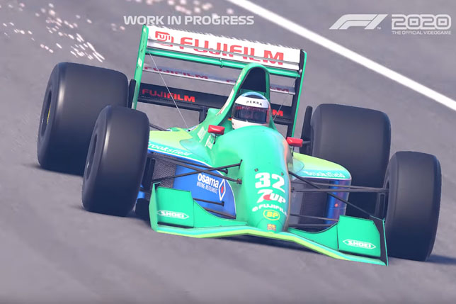 Jordan 191, кадр из игры F1 2020