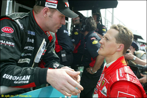 Йос Ферстаппен и Михаэль Шумахер на ГП Австралии'03