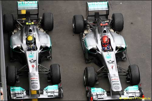 Нико Росберг и Михаэль Шумахер. Mercedes GP