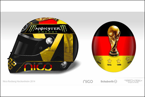 Схема дизайна нового шлема Нико Росберга