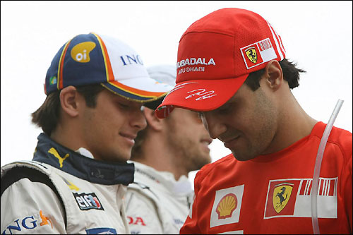 Нельсон Пике и Фелипе Масса во время Гран При Бразилии