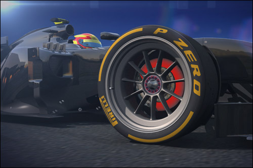 Графическое изображение 18-дюймовых колёс на машине Формулы 1
