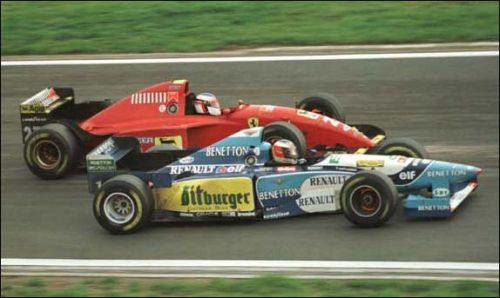 Борьба Михаэля Шумахера и Жана Алези за победу в Гран При Европы 1995 года