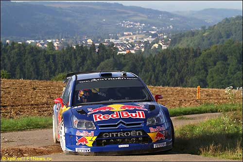 Кими Райкконен за рулем Citroen C4 WRC на трассе Rally Deutchland