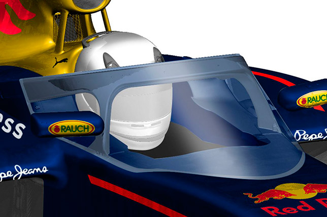 Изображение защиты головы пилота, предложенной Red Bull Racing