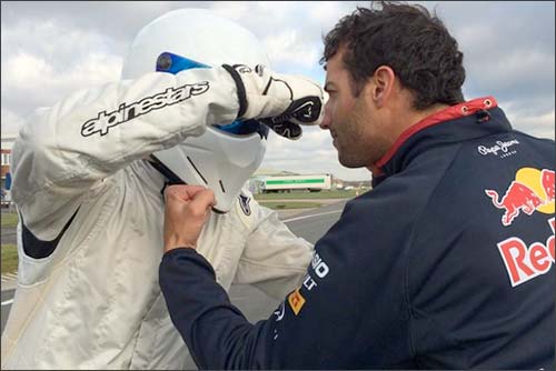 Даниэль Риккардо и загадочный Stig на съемках Top Gear