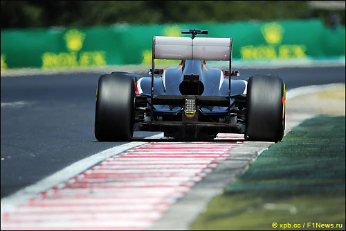 Машина Sauber на трассе Гран При Венгрии