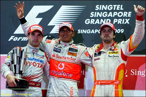 Подиум Гран При Сингапура 2009 года