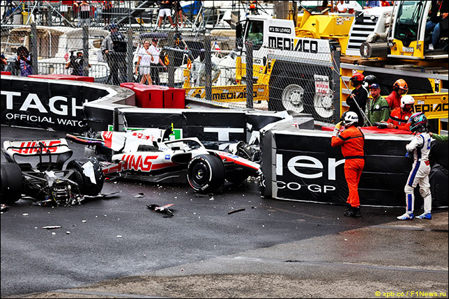 Разбитая машина Мика Шумахера в Монако