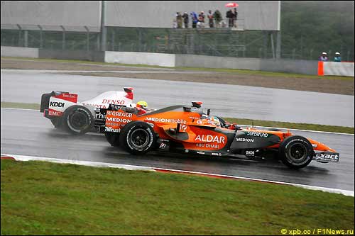 Адриан Сутил на трассе Фудзи, Гран При Японии'2007
