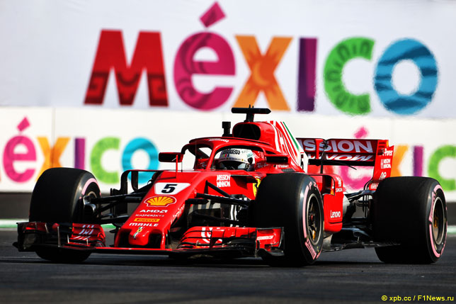 Себастьян Феттель на прошлогоднем Гран При Мексики