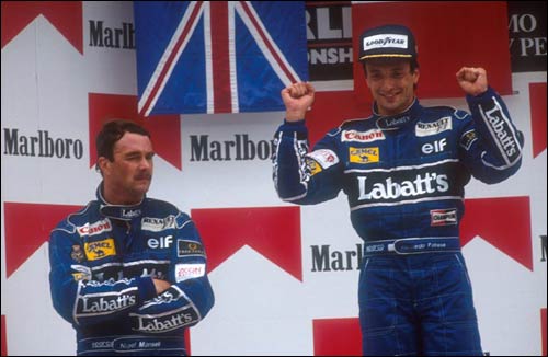 Красноречивый кадр: Мэнселл и Патрезе на подиуме Гран При Мексики 1991 года
