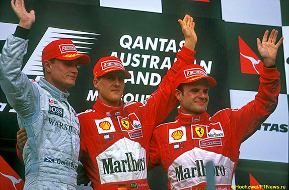 Подиум Гран При Австралии 2001 года