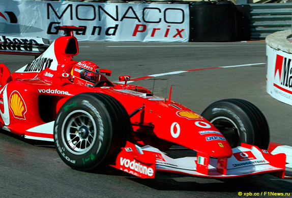 Михаэль Шумахер на квалификации Гран При Монако 2003 года