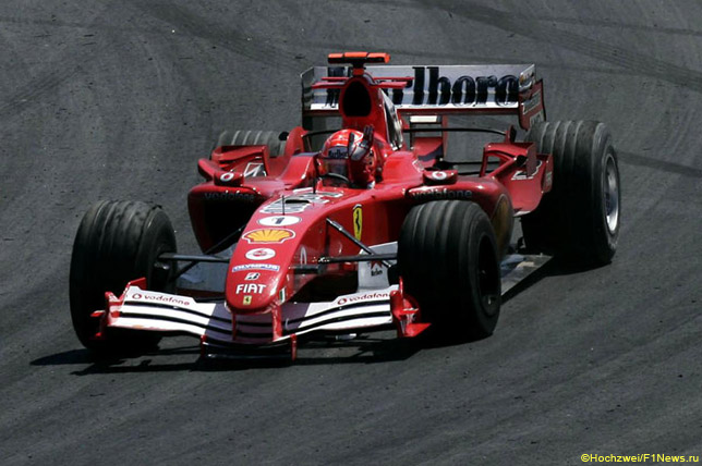 Михаэль Шумахер после прокола шины на Гран При Испании