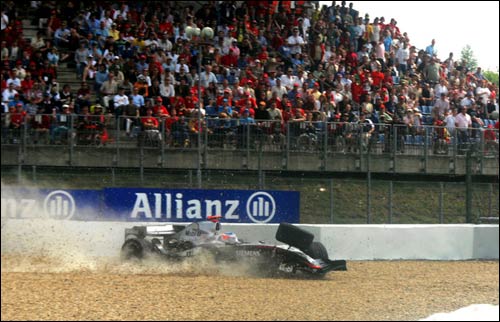 Авария Кими Райкконена на последнем круге Гран При Европы 2005 года