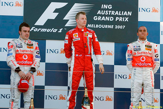 Подиум Гран При Австралии 2007 года
