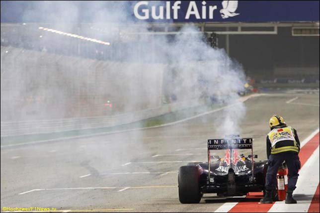 Отказ мотора на машине Риккардо в Бахрейне