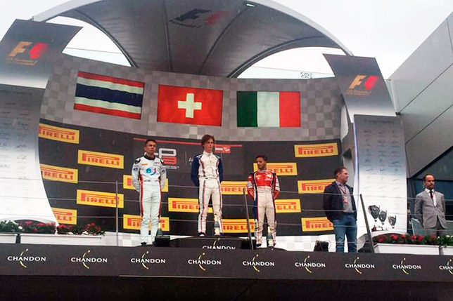 Подиум второй гонки GP3 в Австрии