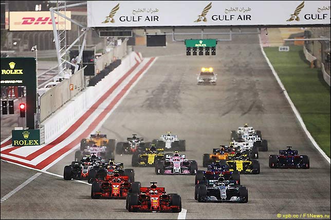 Старт Гран При Бахрейна 2018