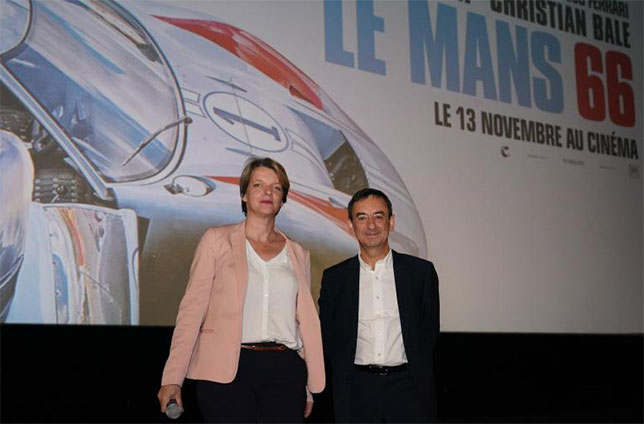 Джейн Картер и Пьер Фийон на презентации фильма Ле-Ман'66