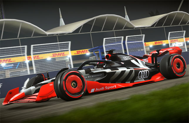 Машина Формулы 1 в цветах Audi в игре F1 2022