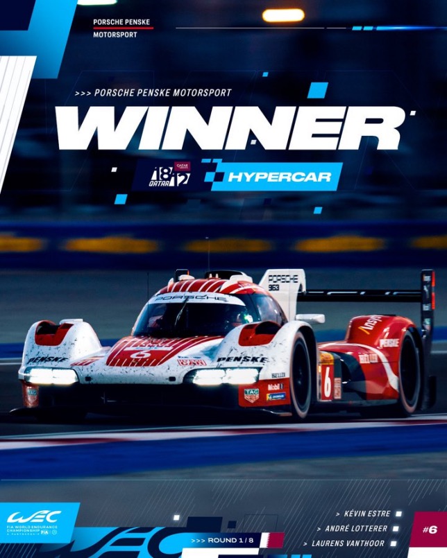 Постер, посвящённый победе Porsche в Катаре, фото пресс-службы WEC