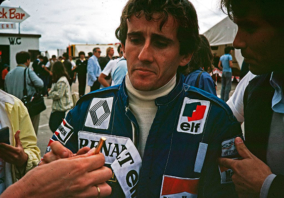 Ален Прост после финиша Гран При Швейцарии 1982 года