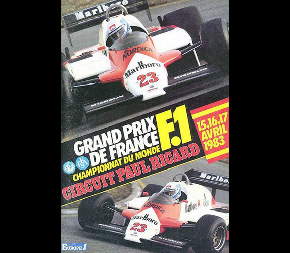 Афиша Гран При Франции 1983 года