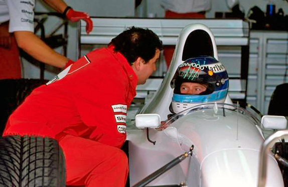 Мика Хаккинен на тестах McLaren-Lamborghini в Сильверстоуне, 1993 год