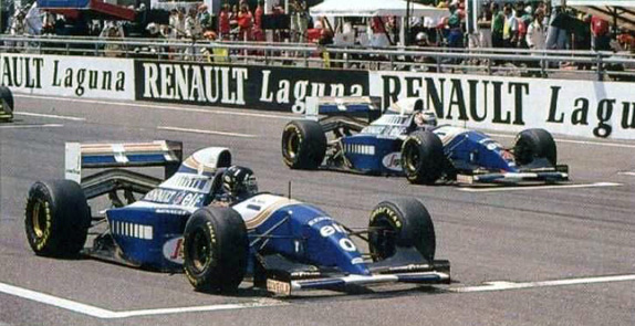 Хилл и Мэнселл на первом ряду стартового поля Гран При Франции 1994 года
