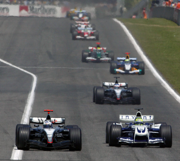 Дэвид Култхард и Ральф Шумахер на Гран При Испании 2004 года