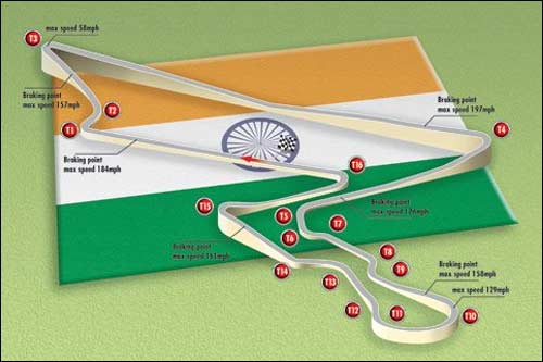 Конфигурация трассы будущего индийского автодрома