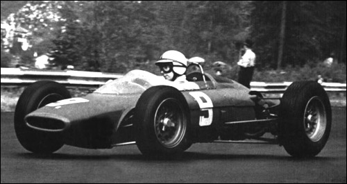 Джон Сёртиз за рулём Ferrari 156 на Гран При Бельгии 1963 года