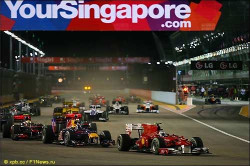 Старт Гран При Сингапура, 2010 год