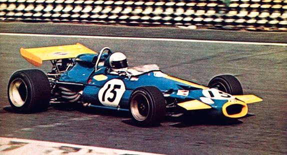 Джек Брэбэм на машине Brabham на Гран При Мексики 1970 года