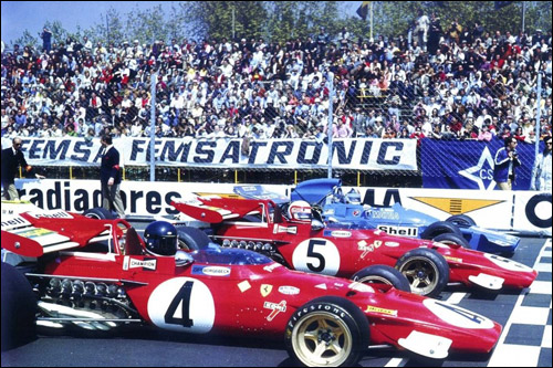 Первый ряд стартового поля Гран При Испании 1971 года