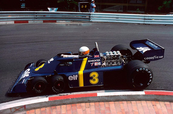 Джоди Шектер на шестиколёсном Tyrrell на Гран При Монако 1976 года