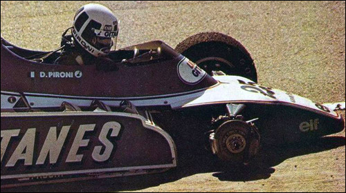 Сход Дидье Пирони на Гран При Испании 1980 года