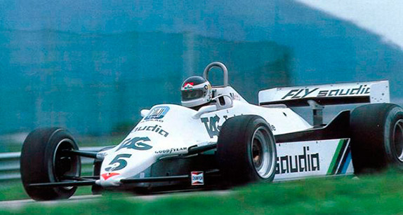 Пилот Williams Карлос Ройтеман на Гран При Бразилии 1982 года