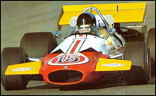 Дэйв Чарльтон за рулем Brabham BT33 на трассе в Кялами, 1971 год