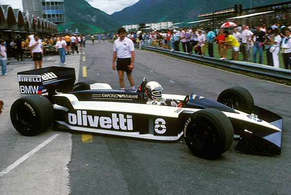 Элио де Анджелис за рулём Brabham на Гран При Бразилии 1986 года