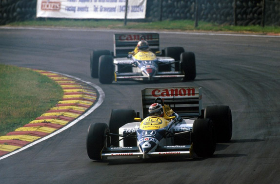 Пилоты Williams Нельсон Пике и Найджел Мэнселл на Гран При Великобритании 1986 года
