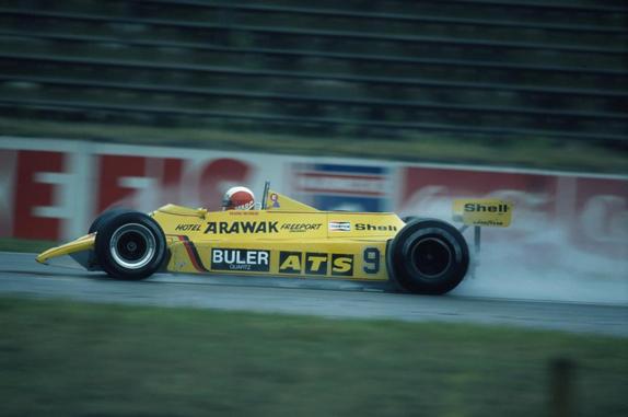 Марк Зурер за рулём ATS в Хоккенхайме, Гран При Германии 1980 года