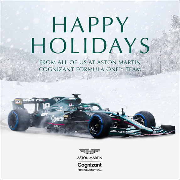 Рождественский плакат от Aston Martin F1