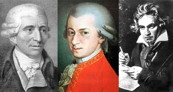 Три гения классической венской музыкальной школы: Гайдн, Моцарт и Бетховен