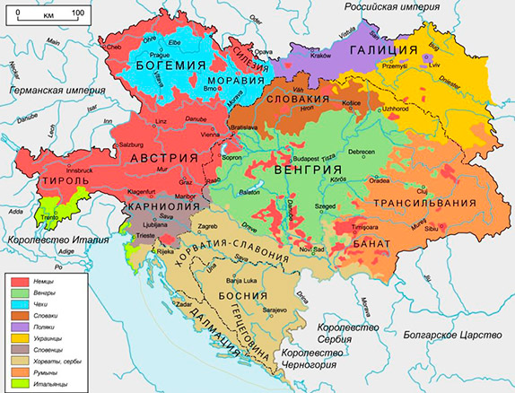 Карта Австро-Венгерской империи