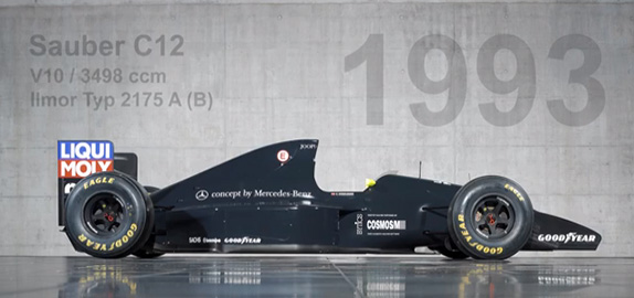 Sauber C12 - самая первая машина Формулы 1, построенная в Хинвиле